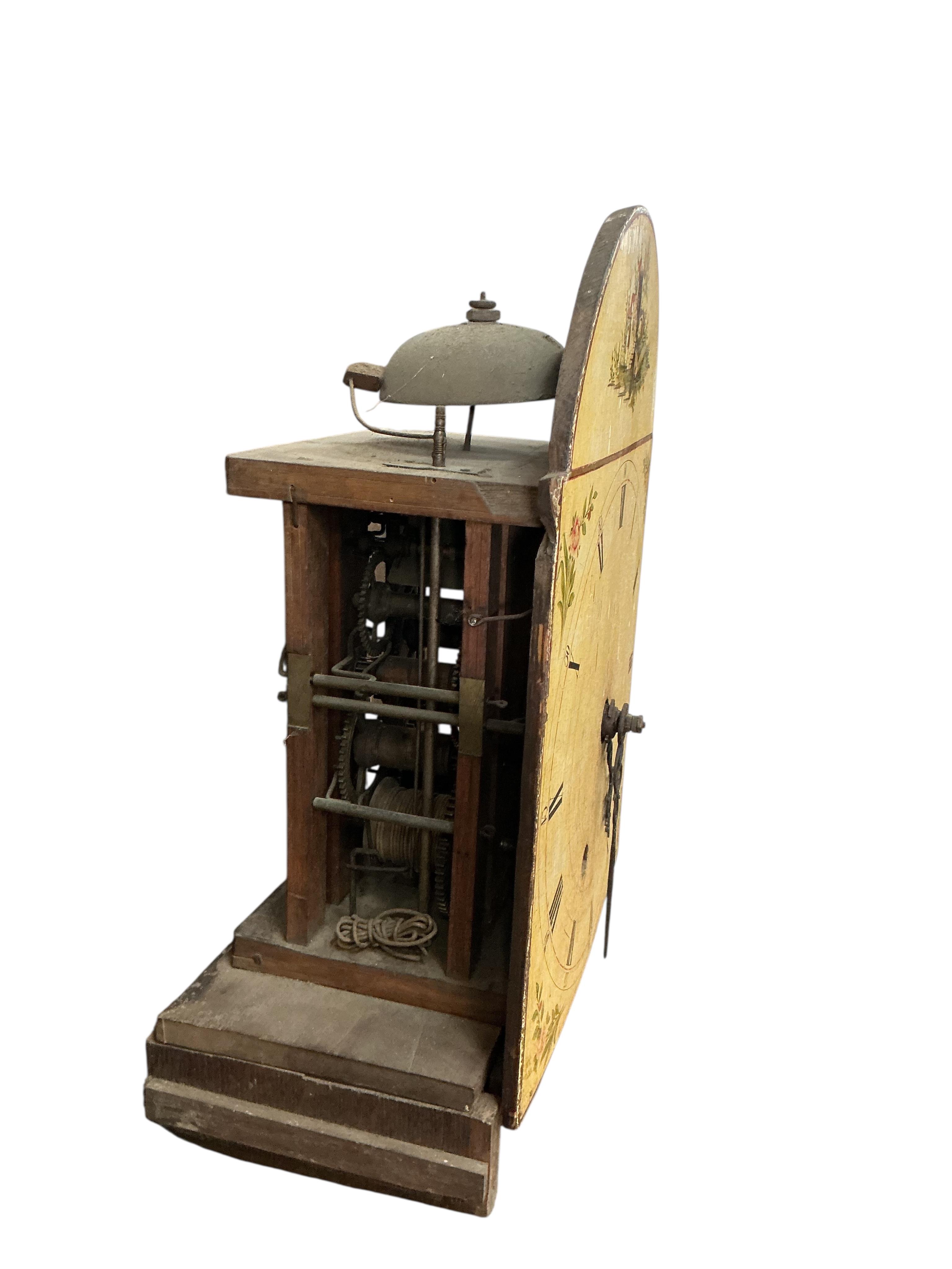 An oak grandmother clock, height 164cm